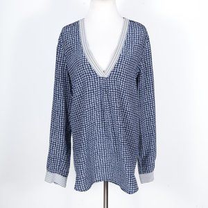 Joie Silk Star Print V-Neck Popover Blouse